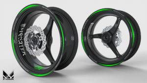 Welche verschiedenen Felgenaufkleber-Modelle für Motorräder gibt es? 11 Komplettes Monster-Grün-Paket