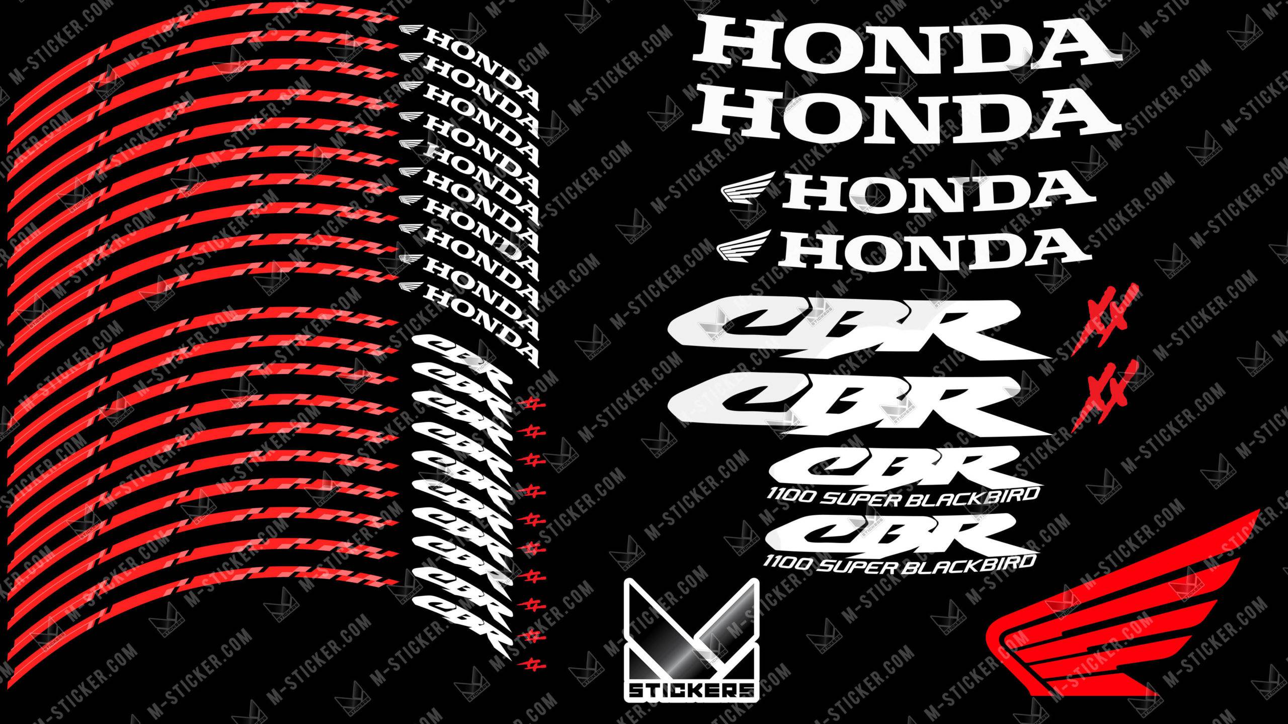 Fælgstickers Honda CBR 1100 3 Stickers jante Honda CBR 1100 - Billede 3