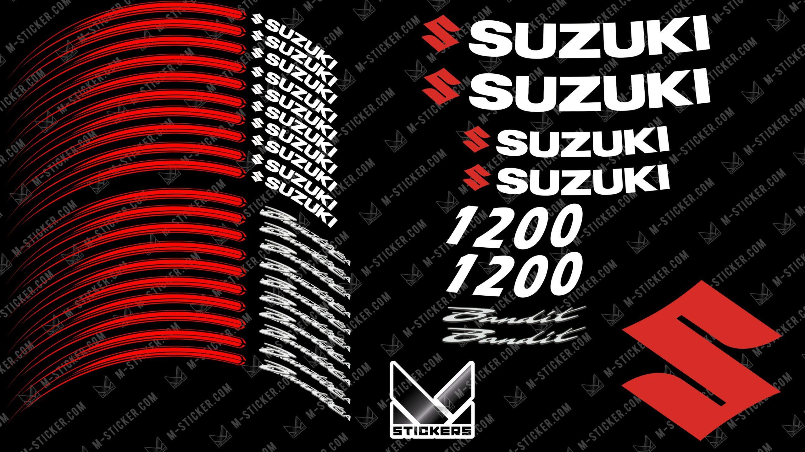 Autocolantes para jantes Suzuki Bandit 1200 3 Kit de autocolantes de rodas Bandit 1200