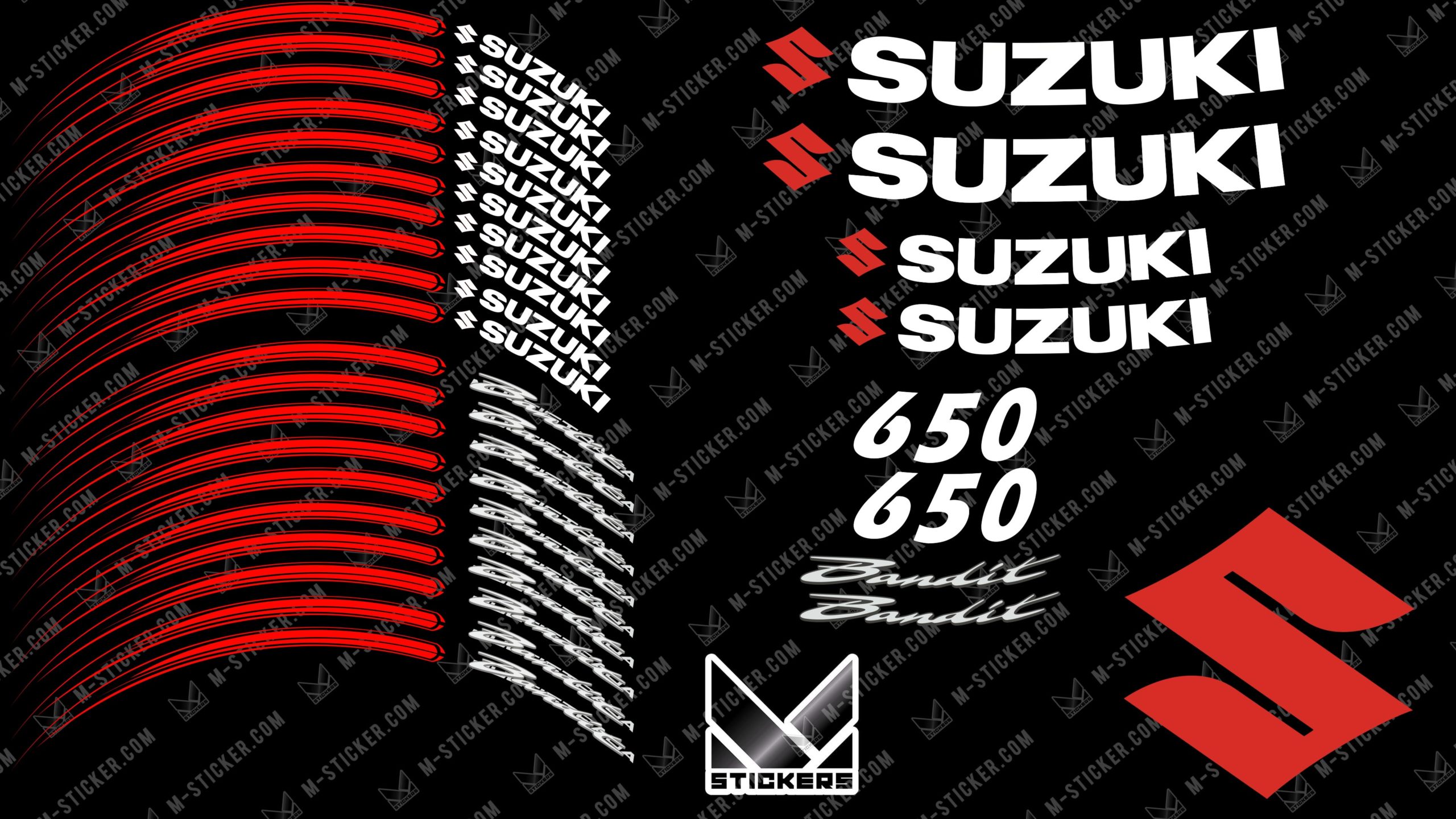 Fælgstickers Suzuki Bandit 650 3 Stickers jante Suzuki Bandit 650 - Billede 3