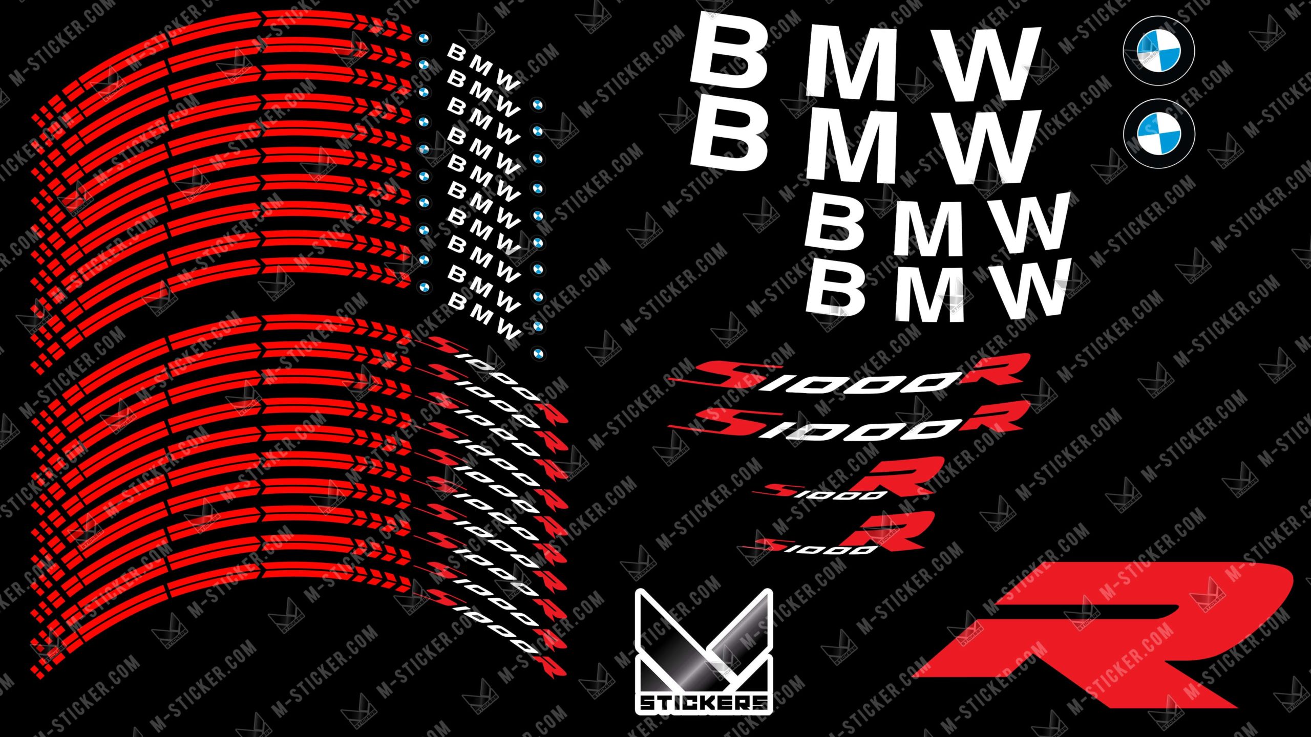 Nalepke za platišča BMW S1000R 3 dekorativni komplet planche s1000r