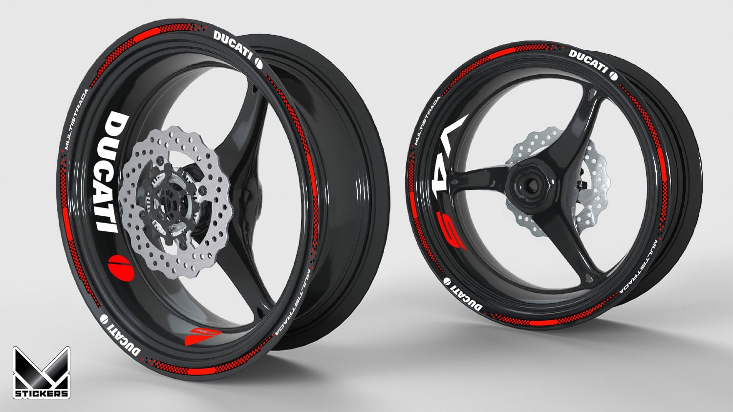 Naljepnice za naplatke Ducati Multistrada V4 S 1 Grafički setovi Ducati Multistrada crveni
