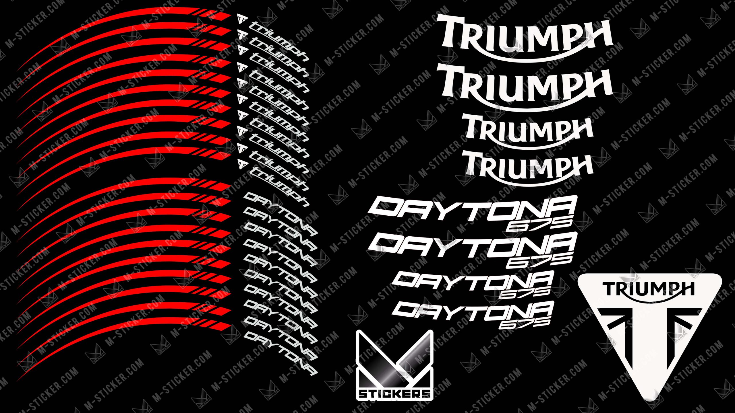 Felnimatricák Triumph Daytona 675 3 Stickers jante Triumph Daytona 675 - Kép 3