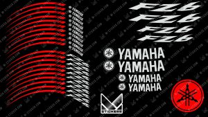 Welche verschiedenen Modelle von Motorradfelgenaufklebern gibt es? 3 Dekor-Felgen-Kit Yamaha FZ6