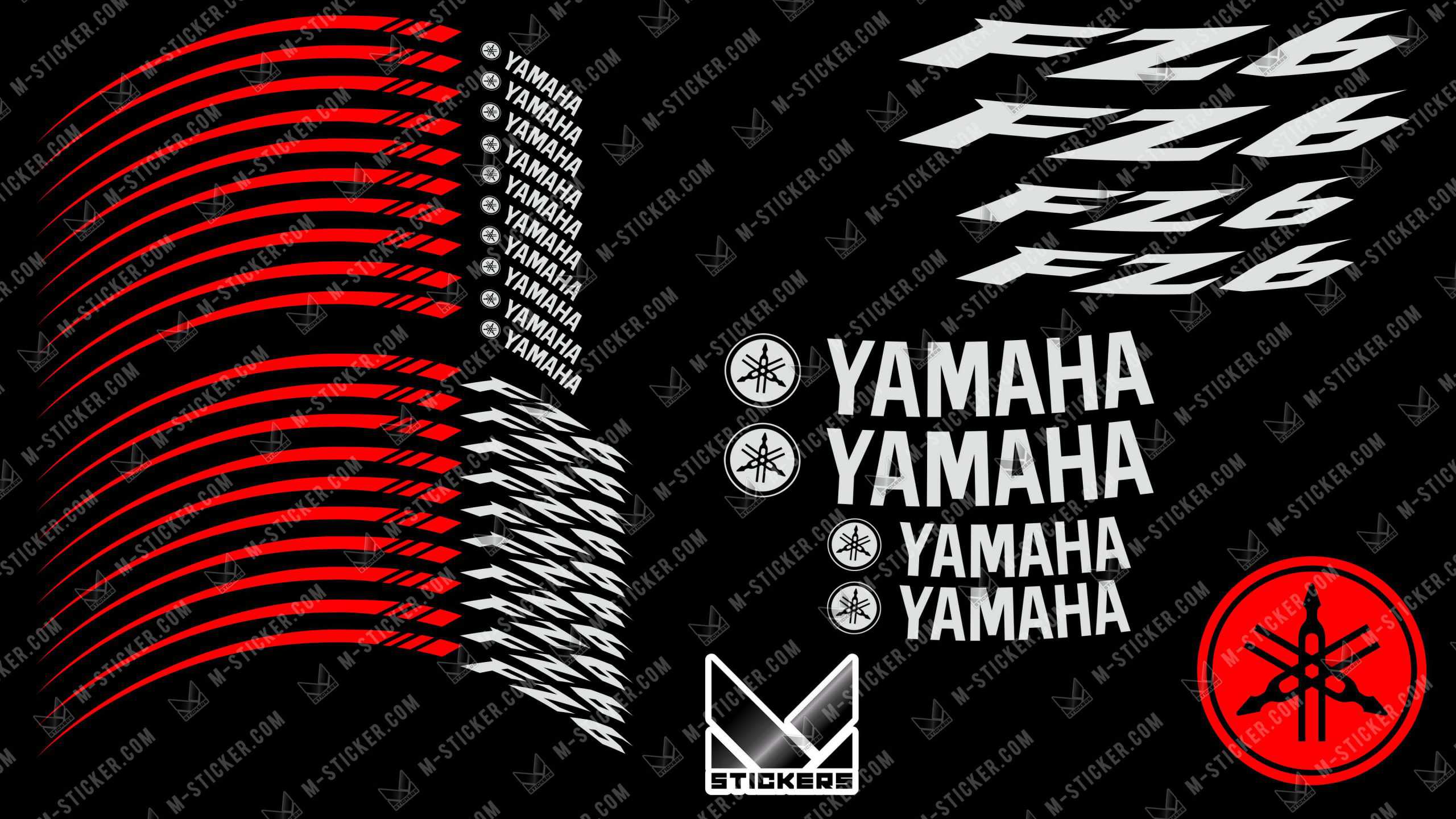 Naljepnice za felge Yamaha FZ6 3 Tablica grafičkih setova za felge Yamaha FZ6