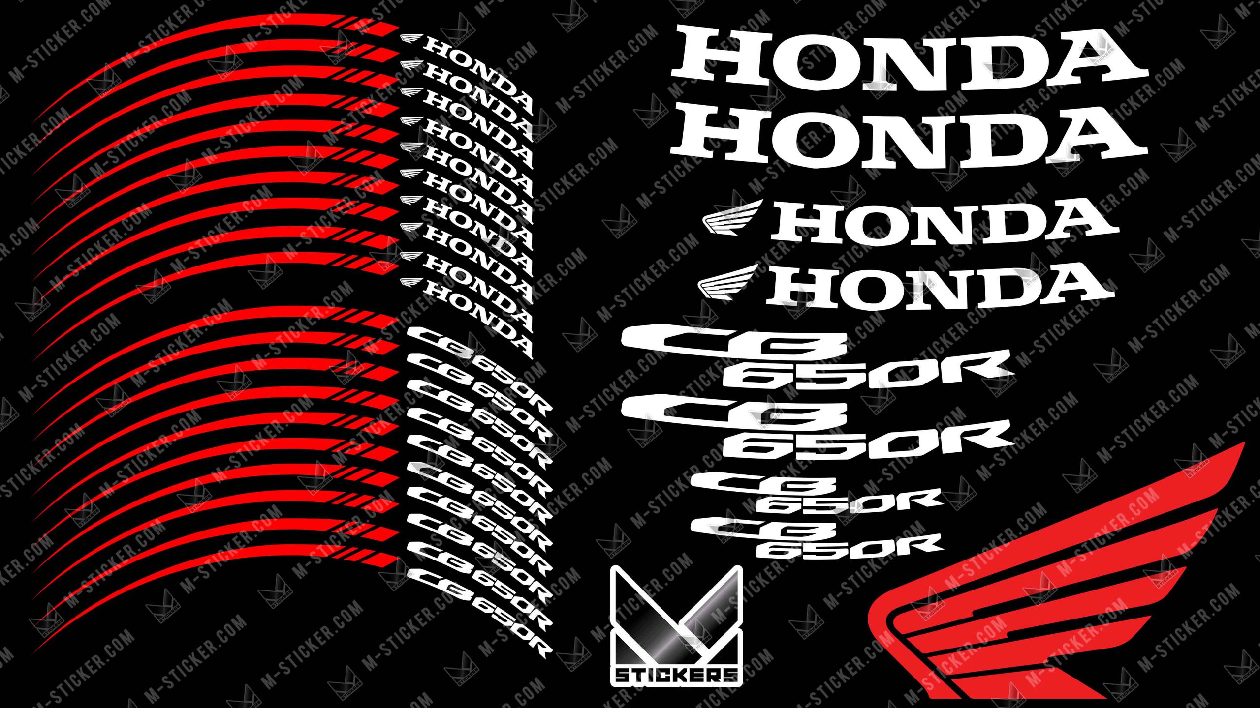 Stickers jante Honda CB 650 R 3 planche kit déco honda cb650r