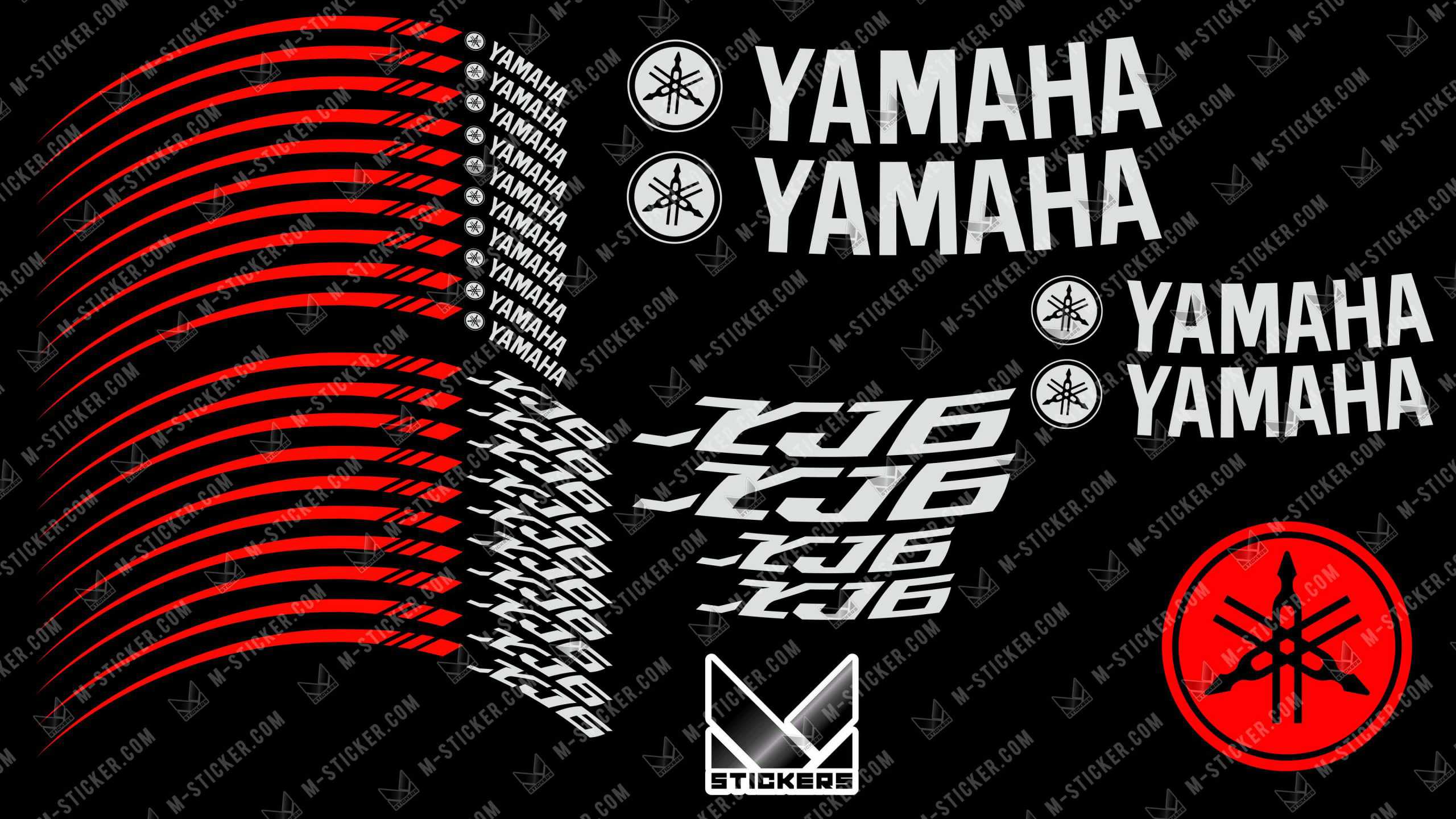 Nalepke za platišča Yamaha XJ6 3 Platna grafičnega kompleta za platišča Yamaha XJ6