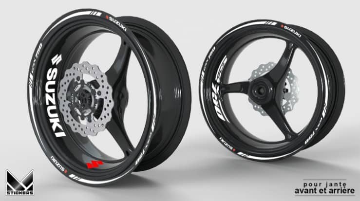 Suzuki GSX 750 1 Rim Decals Rim decorating kit for Suzuki GSX 750 in white