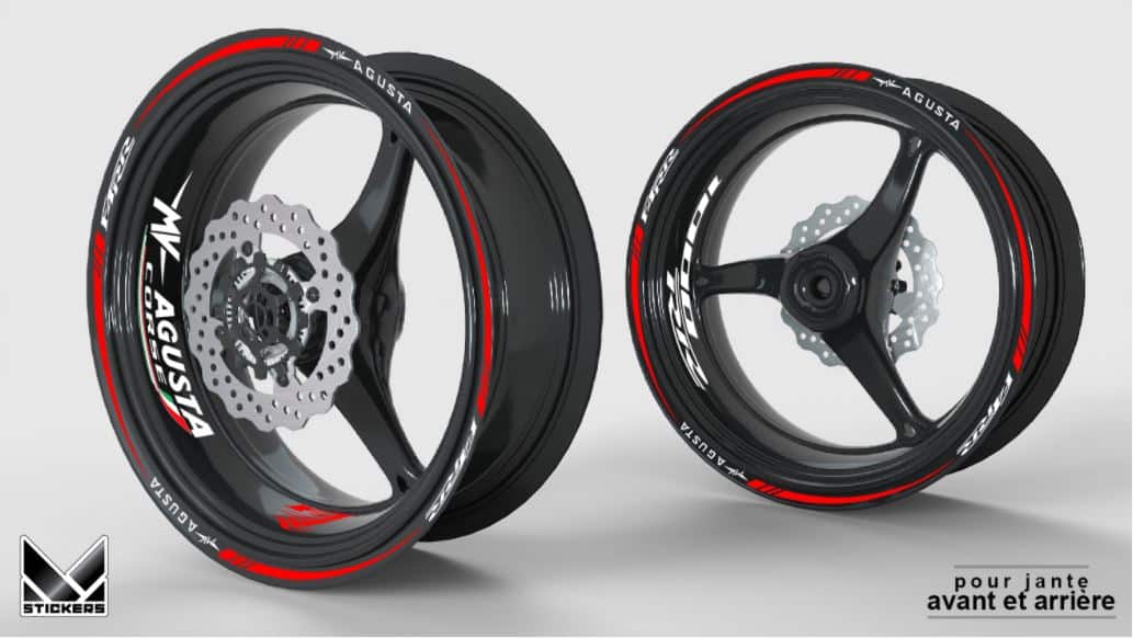 Rim Stickers MV Agusta Brutal 800 1 Sticker kit motorcycle rims MV Agusta F4 1000 RR red