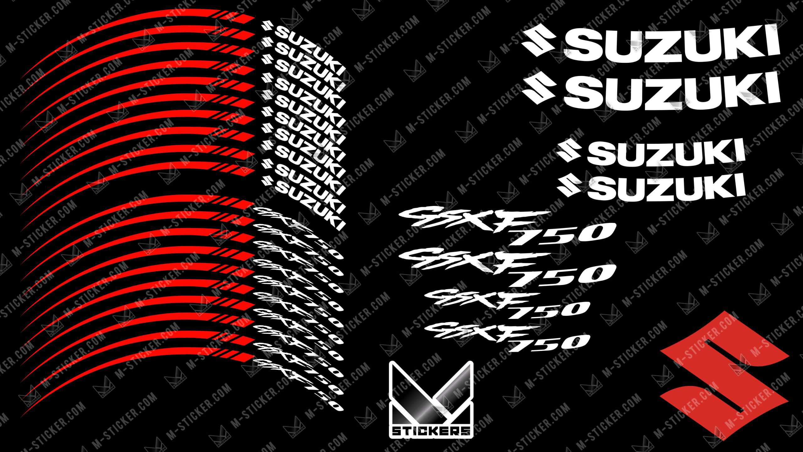 Stickers jante Suzuki GSX-F 750 3 planche suzuki gsxf 750