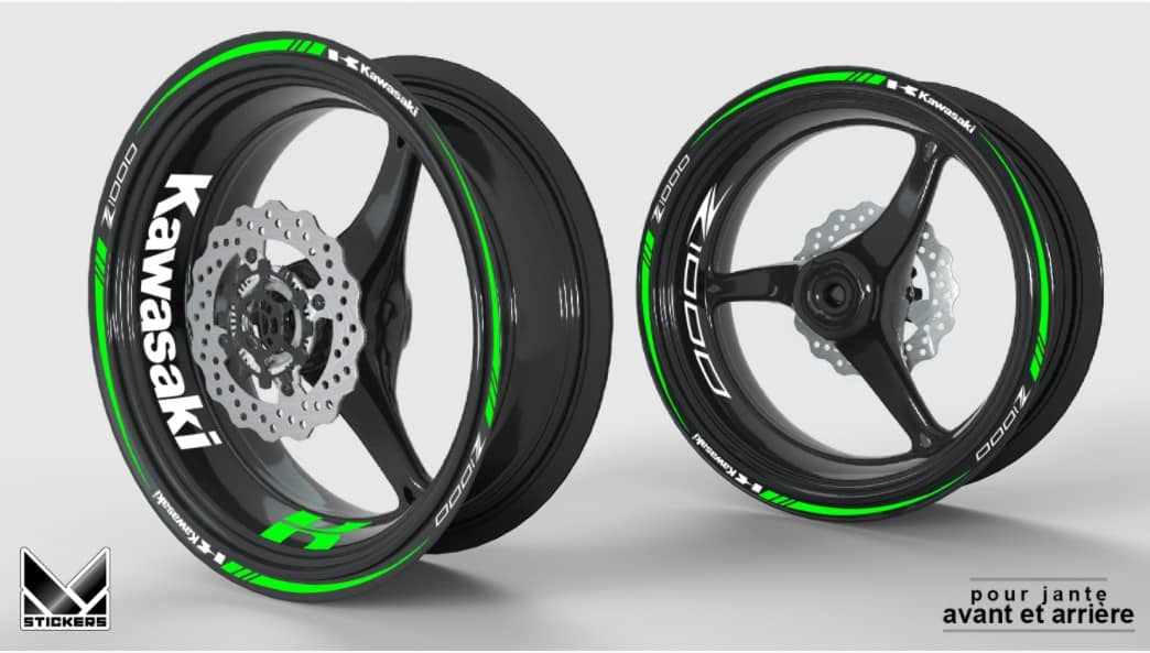 Stickers jante Kawasaki Z1000 SX 1 Kit deco jante kawasaki z1000 vert