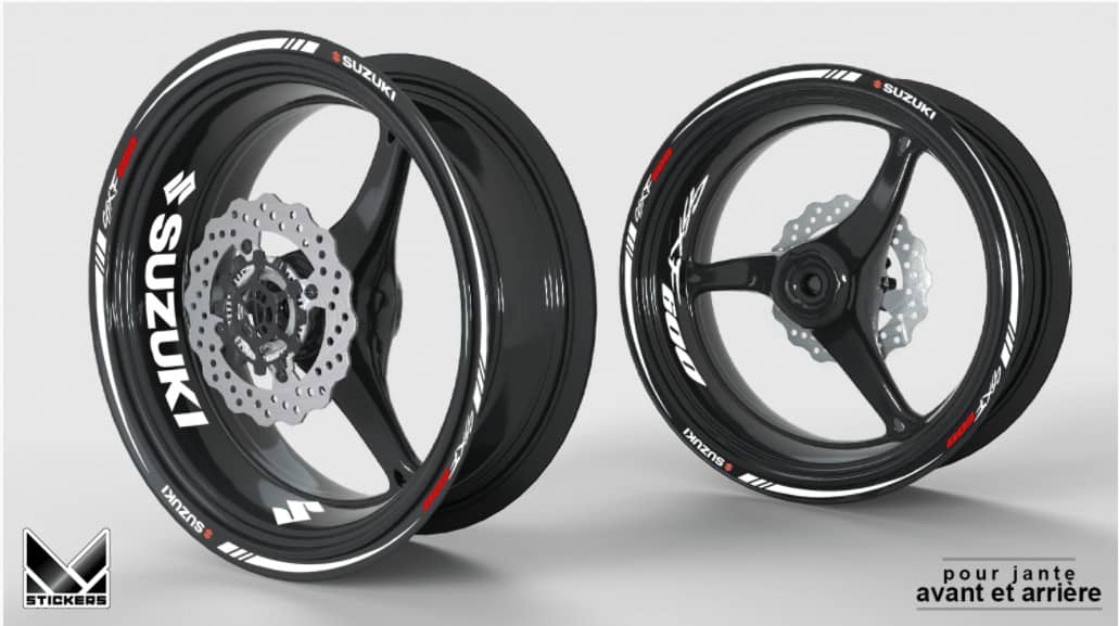 Αυτοκόλλητα ζάντας Suzuki GSX-F 600 1 διακοσμητικό κιτ ζάντες suzuki gsxf 600 λευκό