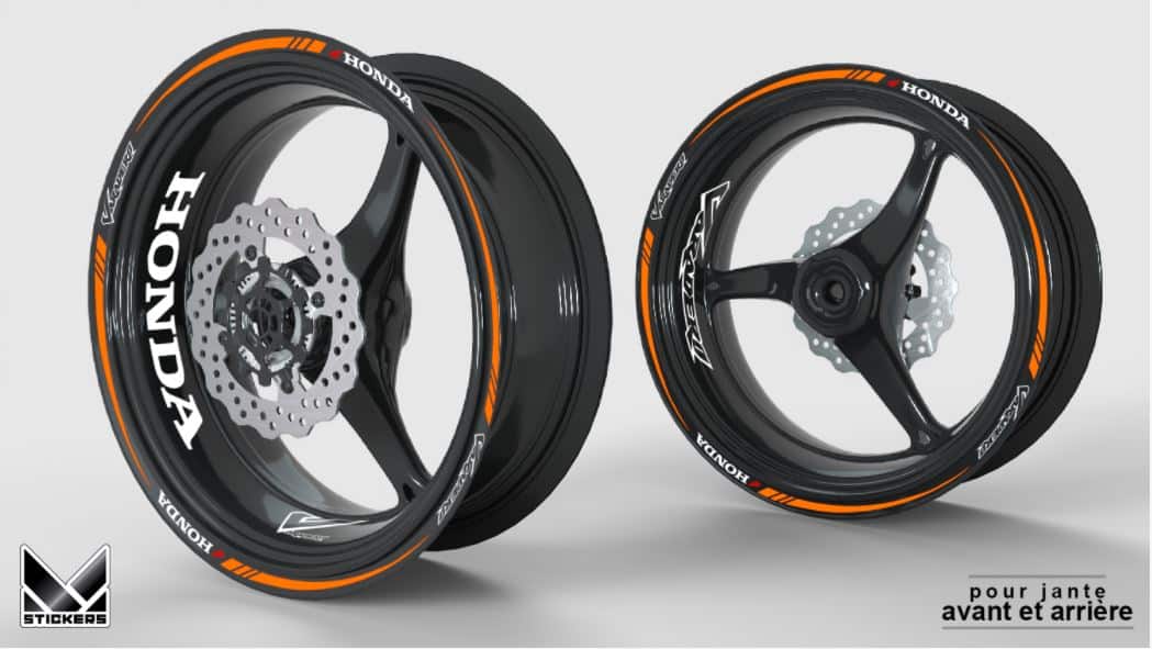 Stickers jante Honda Varadero 1 Kit deco jantes HONDA varadero orange