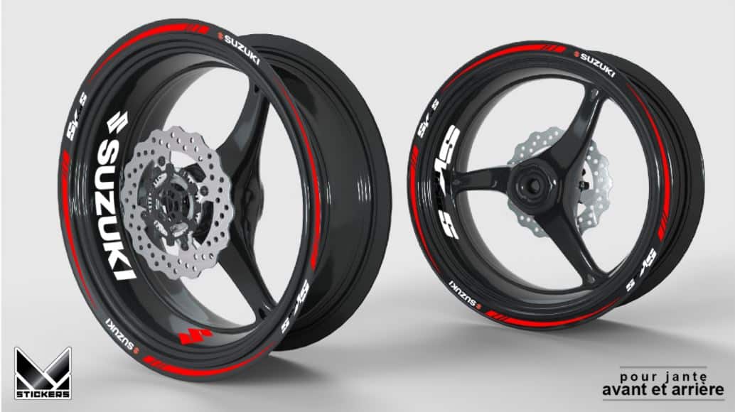 Suzuki SV650 S1 rim decals Rim decals kit for Suzuki SV650 S - red