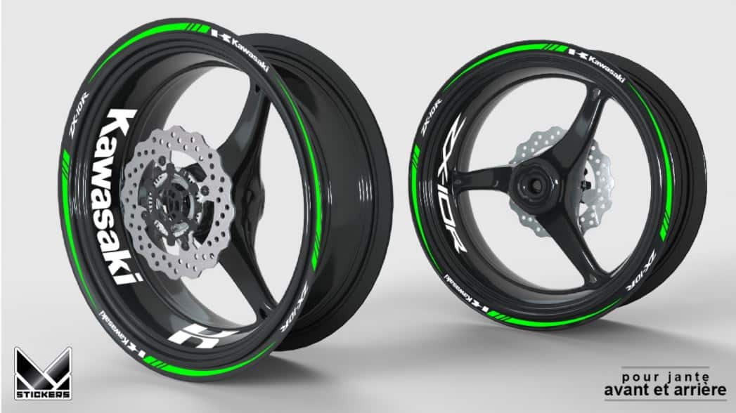 Naljepnice za felge Kawasaki ZX10r 1 Grafički setovi naljepnica za felge Kawasaki Zx10r zeleni
