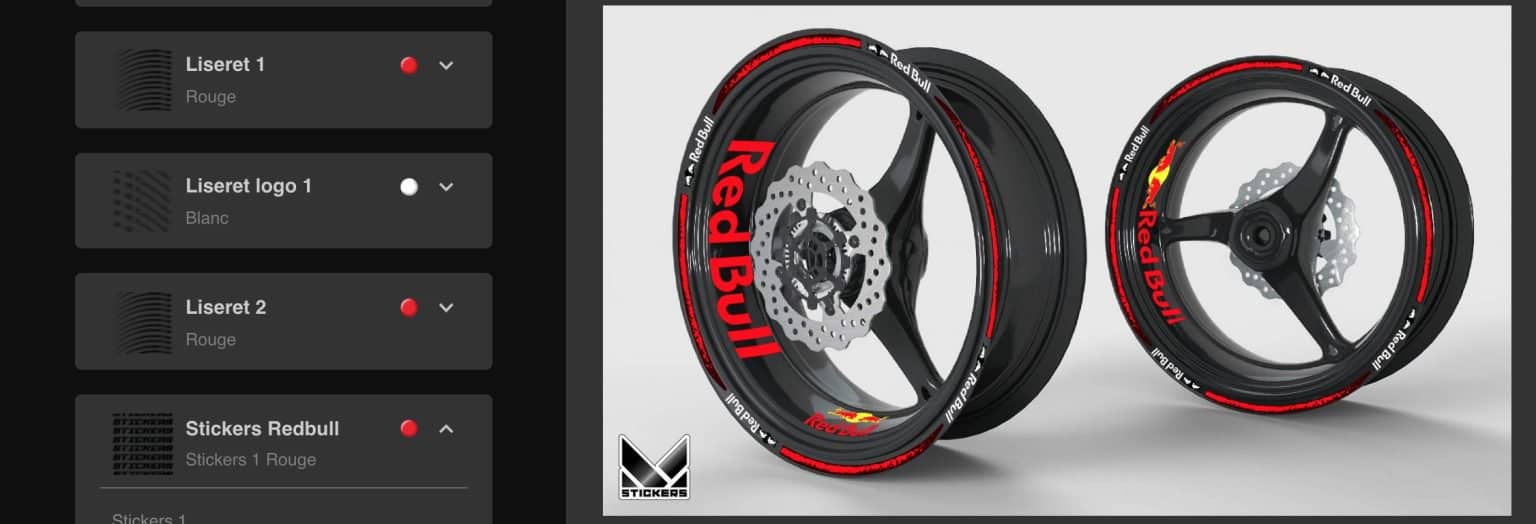 Decais personalizados Red Bull moto