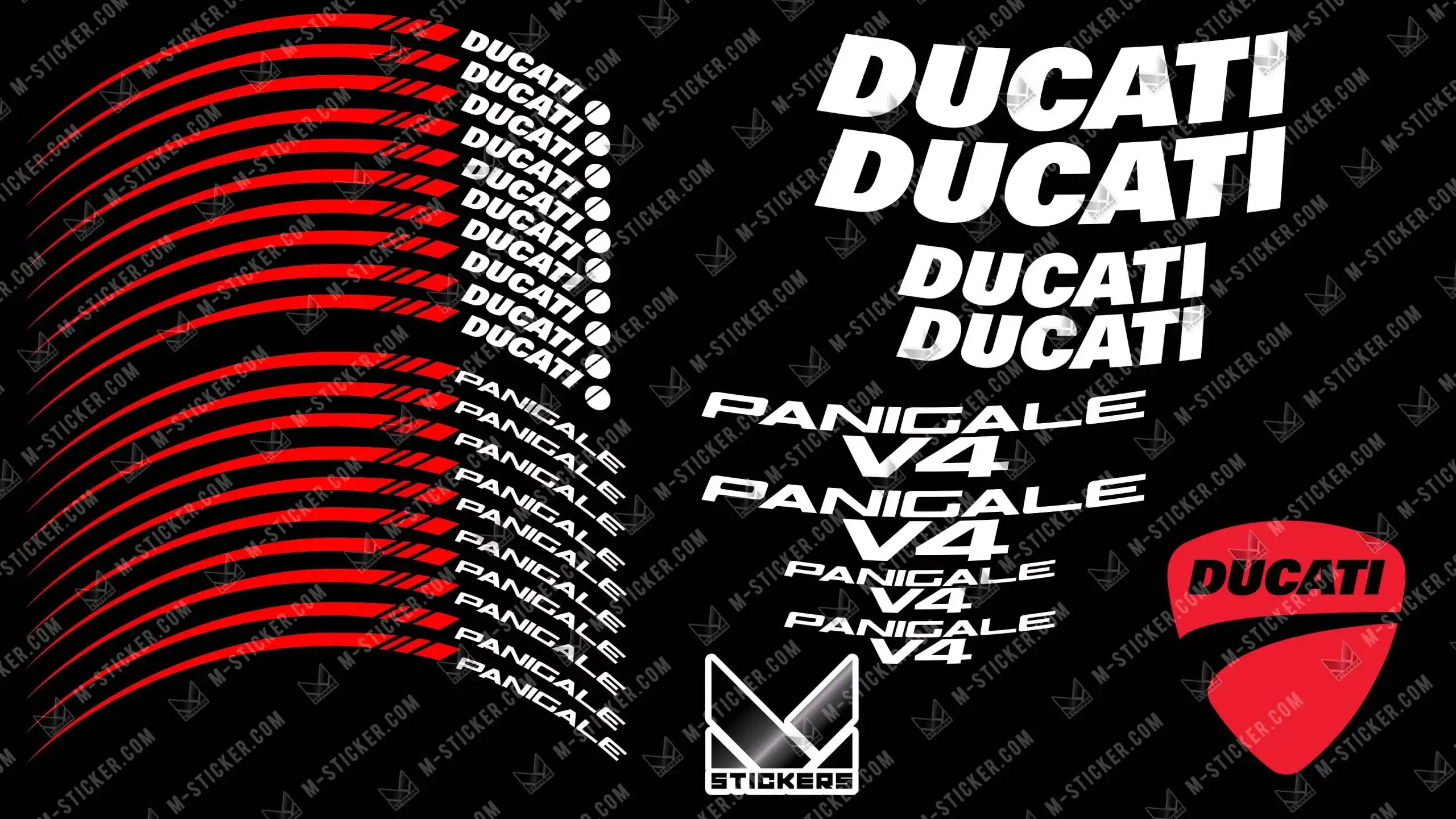 Vannetarrat moottoripyörän vanteisiin Ducati: Löydä tarroja 3 Vannetarrat ducati