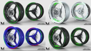Decal Rim Moto Monster Energy: Crea il tuo kit 5 Adesivi per cerchi moto monster