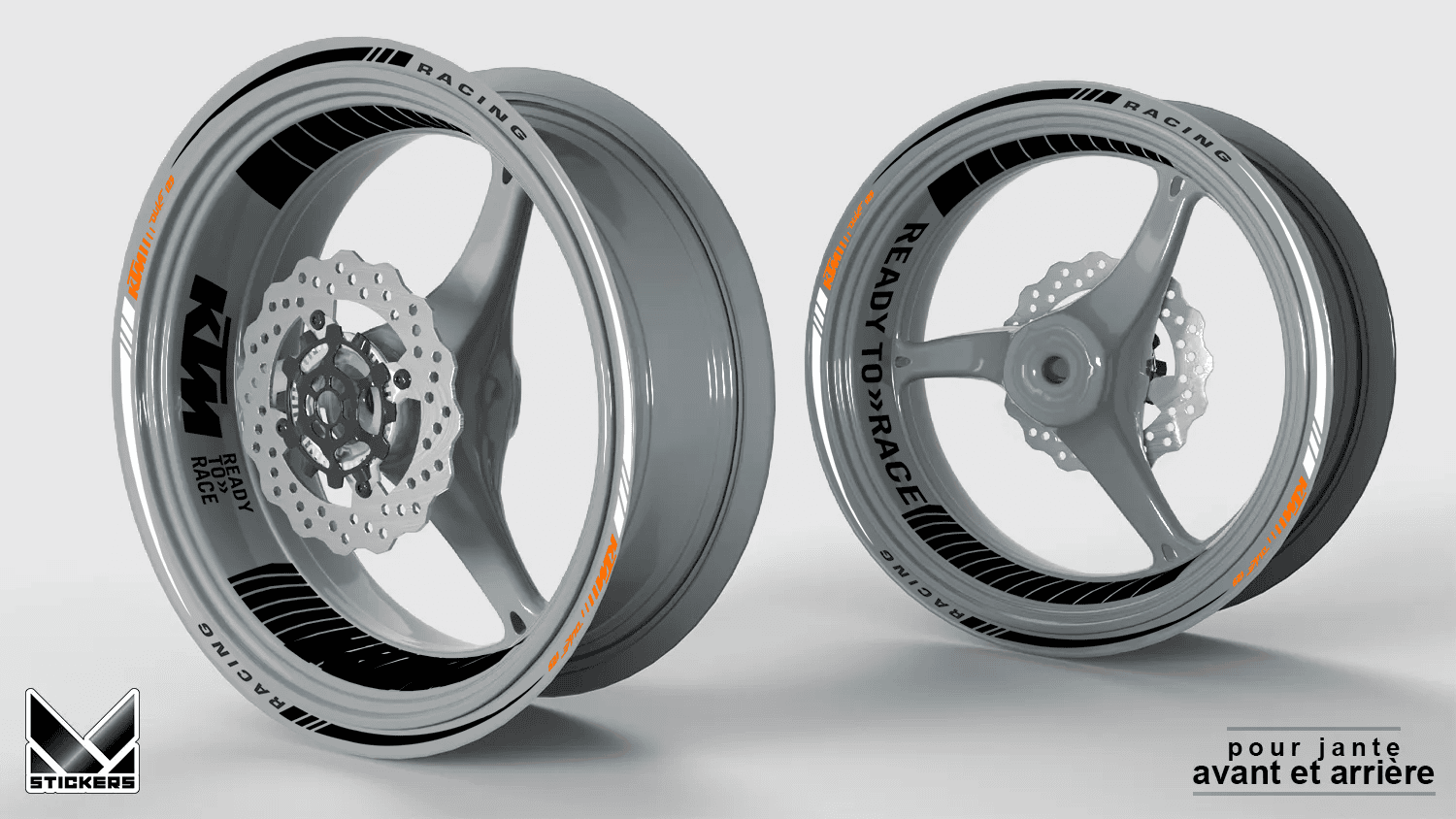 KTM Duke 125 Wheel Rim Decals - Black (Closeout) 1 KTM Duke 125 Rim Decals - Black (Clearance)