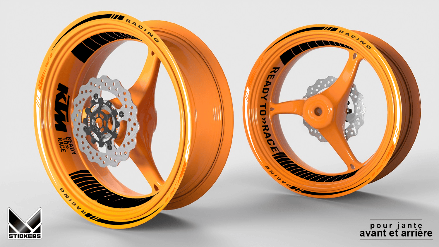 KTM Duke 125 Wheel Rim Decals - Black (Closeout) 3 Stickers de jante KTM Duke 125 - Noir (Déstockage) - Image 3