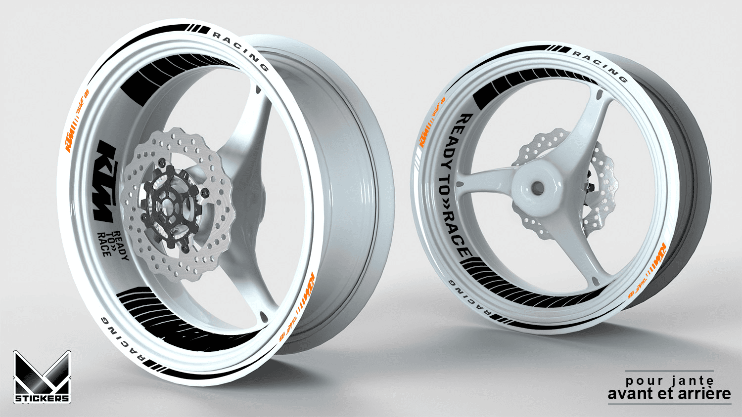 KTM Duke 125 Wheel Rim Decals - Black (Closeout) 2 Stickers de jante KTM Duke 125 - Noir (Déstockage) - Image 2
