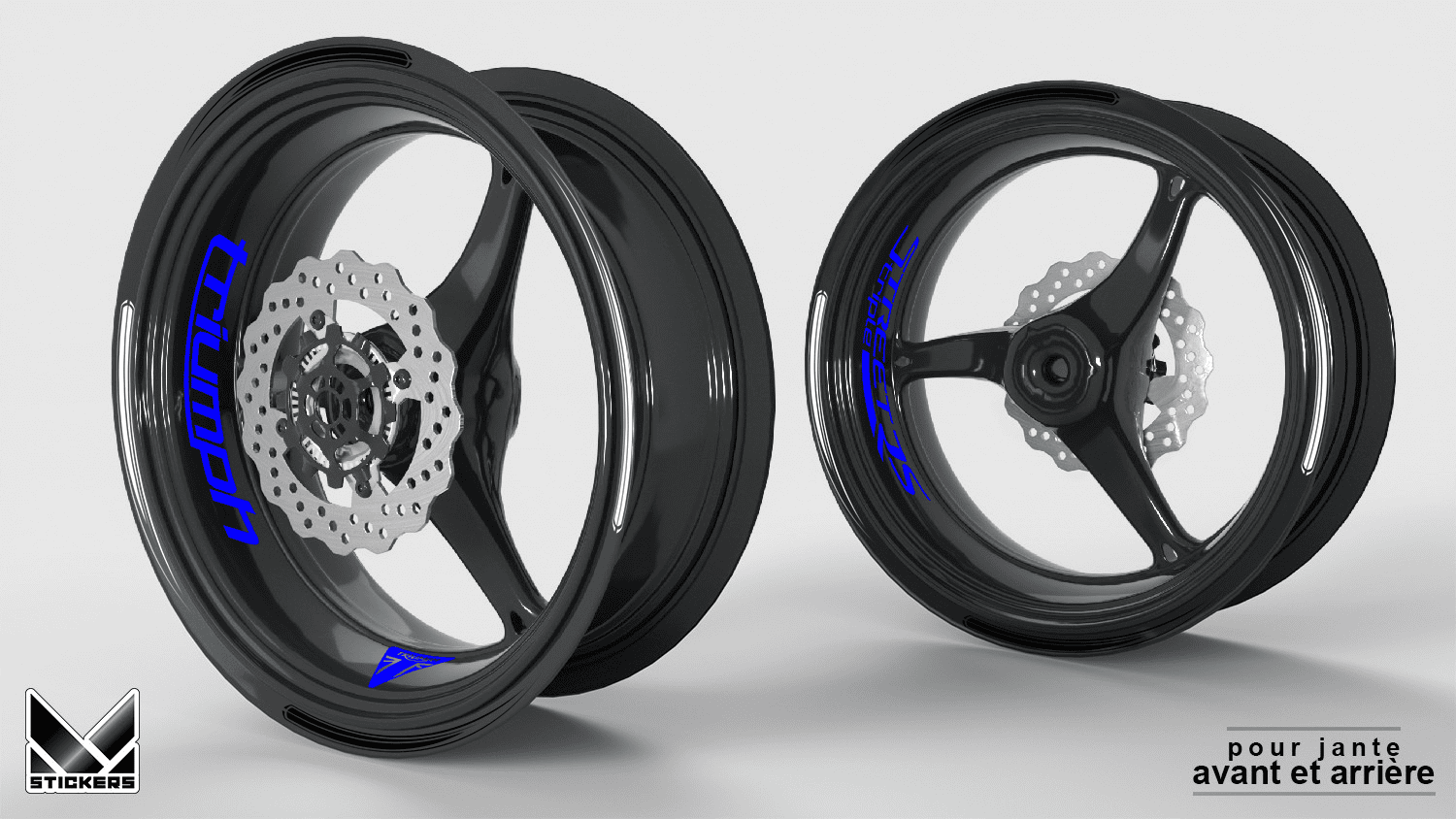 Vinilos llanta Triumph Street Triple RS - Azul (Liquidación) 1 Pegatinas para llantas Triumph Street Triple RS - Azul (Rebajas)