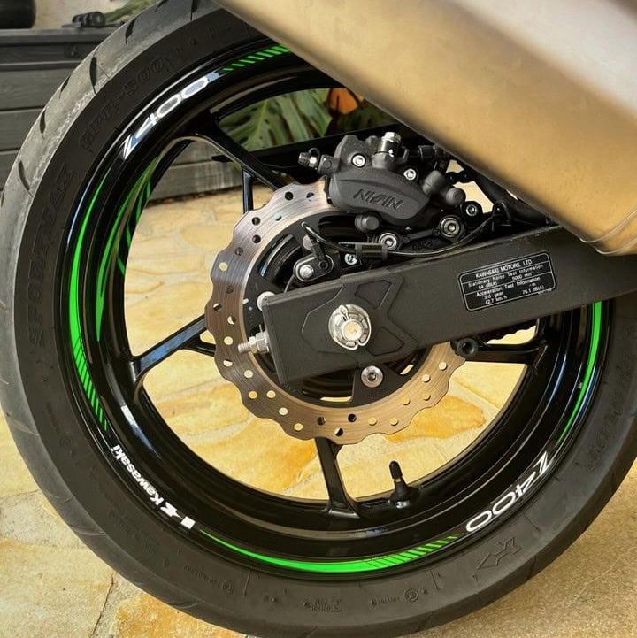 Naklejki na felgi Kawasaki Z400 3 Stickers jante Kawasaki Z400 - Image 3