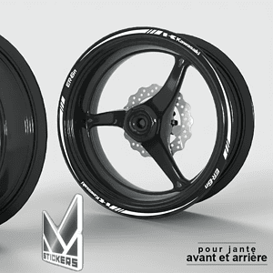 Wheel rim stripe Kawasaki ER-6N – White – Reflective (Closeout)