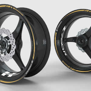 Kawasaki Z750R Rim Decals - White/Gold (Closeout)