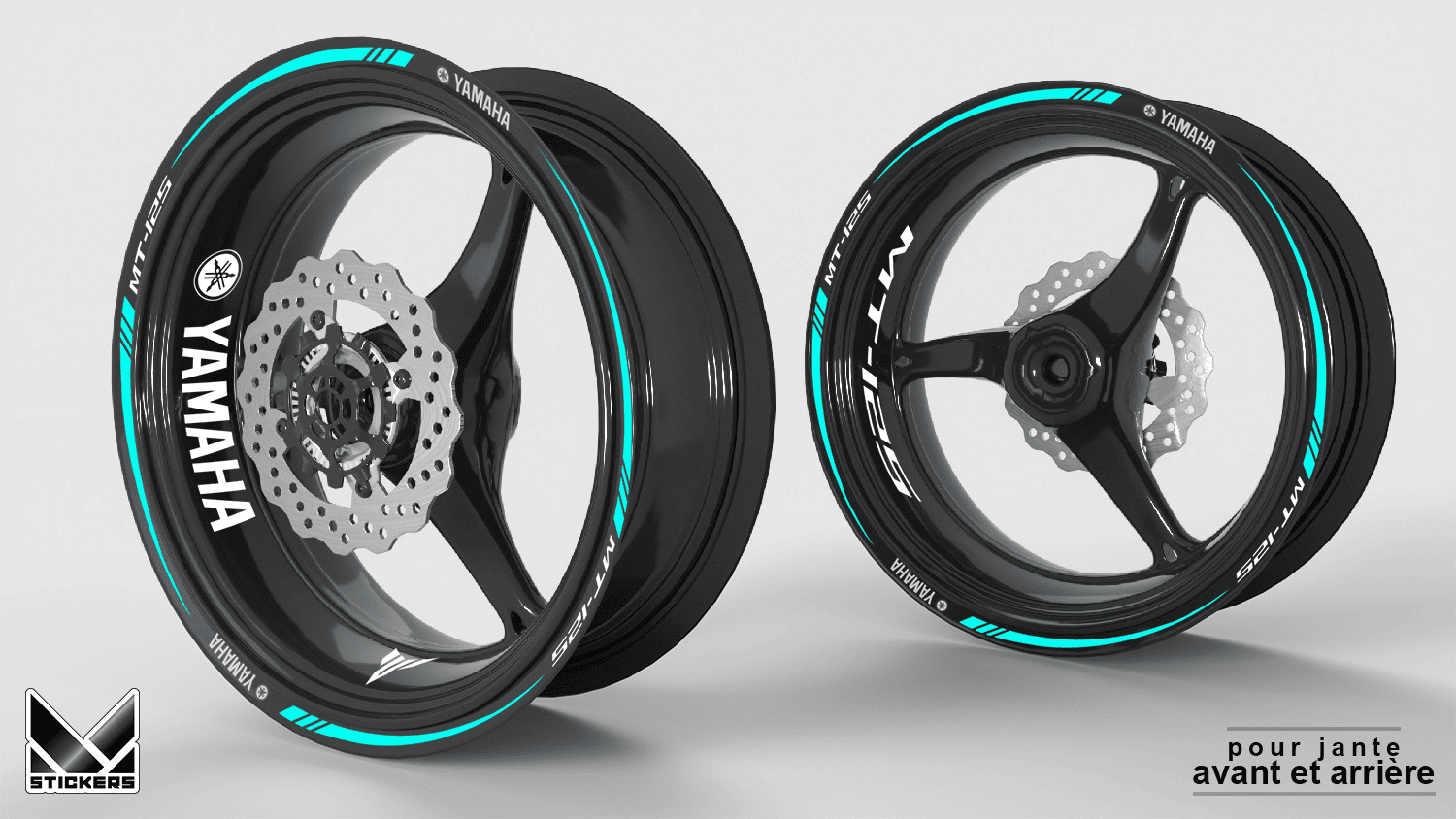 Nalepke za platišča Yamaha MT-125 - Cyan (Razprodaja) 1 Nalepke za platišča Yamaha MT-125 - Cyan (Razprodaja)