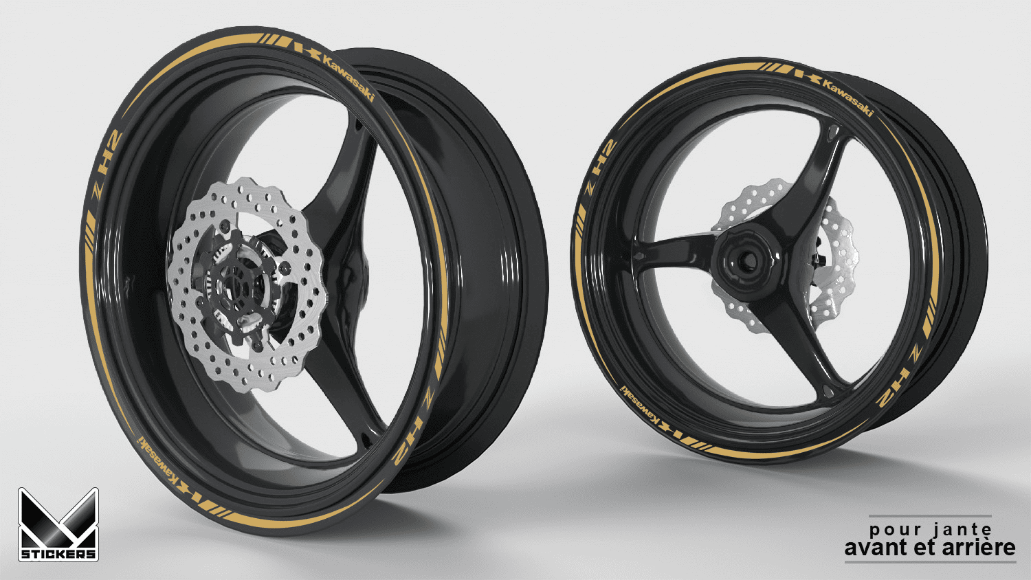 Kawasaki H2 Wheel Rim Stripes - Gold (Closeout) 1 Kawasaki H2 Rim Stripes - Gold (Clearance)