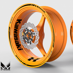 Kawasaki ZX9R Black Wheel Rim Decals - Clearance
