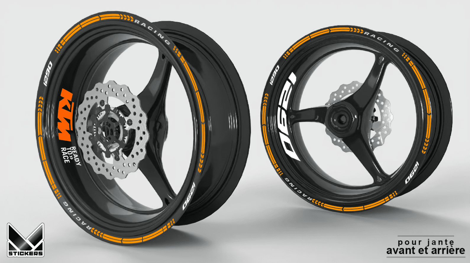 Vannetarrat KTM 1290 Oranssi & Valkoinen - Poistoerä 1 Vannetarrat KTM 1290 Oranssi & Valkoinen - Poistoerä