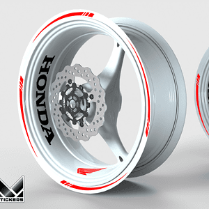 Honda CB 650 R Red & Black Wheel Rim Decals – Clearance