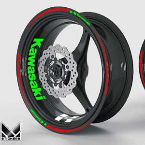 Rim Decals Kawasaki ER6-F Red & Green – Clearance
