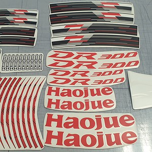 Haojue DR 300 Rim Decals - Red (Closeout)