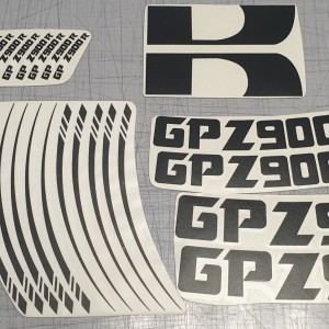 Kawasaki GPZ 900 R Rim Decals – Black (Closeout)