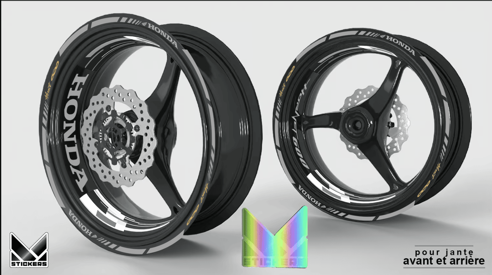 Autocolantes para jantes Honda Hornet 600 Holográficos – Liquidação 1 Autocolantes para Jantes Honda Hornet 600 Holográfico – Desconto